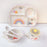 Cartoon Bamboo Fiber Baby Feeding Plate Children Tableware Tray Dish Bowl Fork Spoon Cup Food Training Dinnerware Set Kids Gift