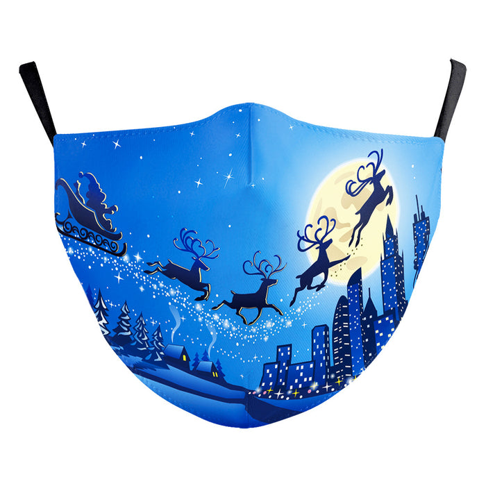 Christmas Light Shadow Digital Printing Double-layer Dust Mask