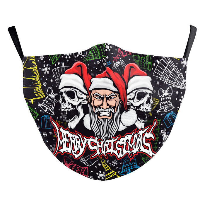 Christmas Beard Digital Printing Double Layer Dustproof Mask