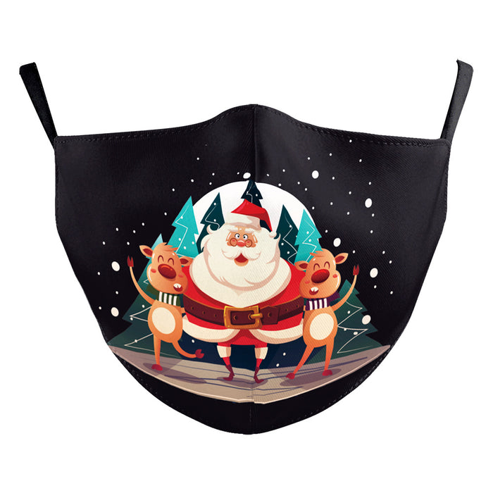 Christmas Snowman Digital Printing Double Layer Dustproof Mask