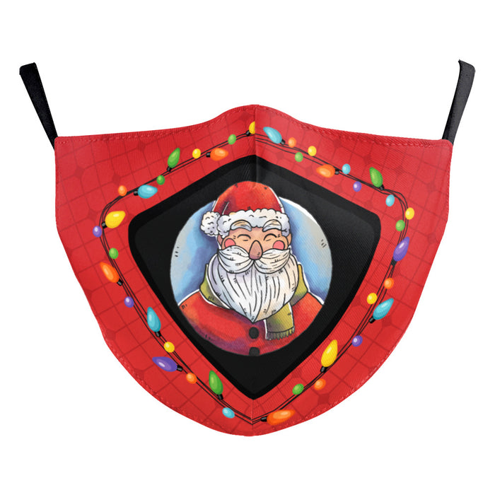 Christmas Beard Digital Printing Double Layer Dustproof Mask