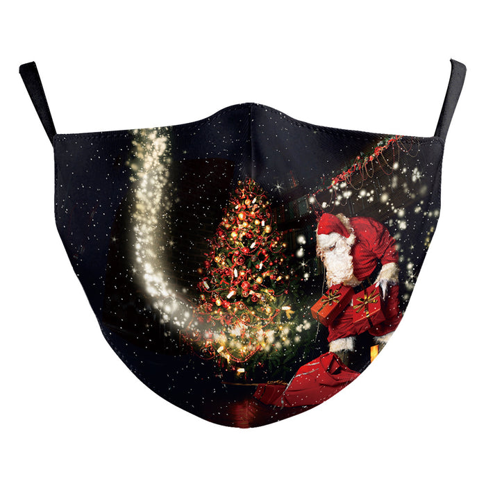 Christmas Red Digital Printing Double-layer Dust Mask