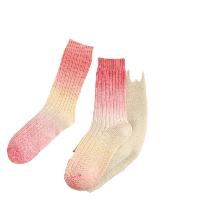 Gradient Color Women's Socks Mid-calf Warm-keeping Socks