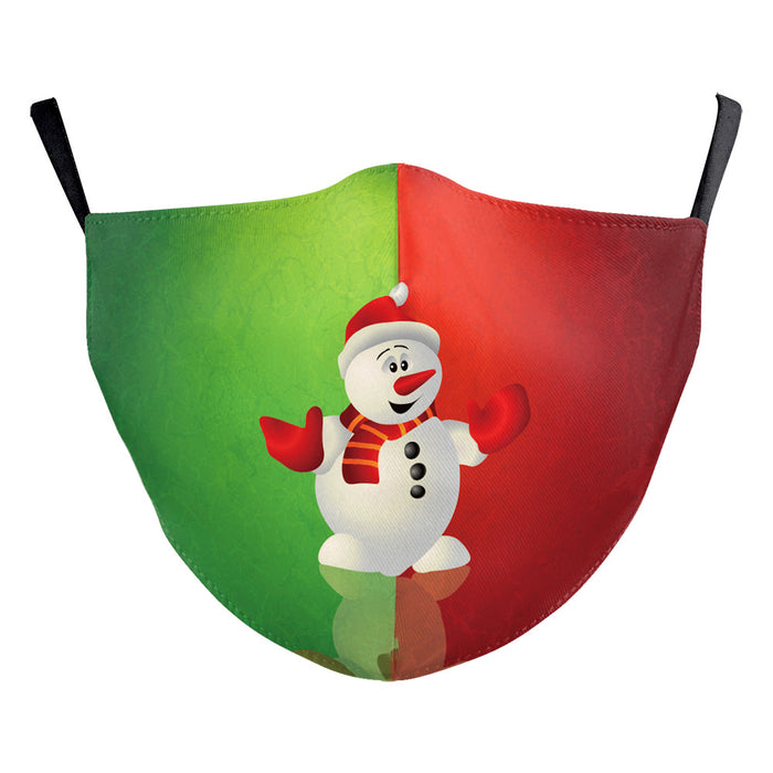 Christmas Snowman Digital Printing Double Layer Dustproof Mask