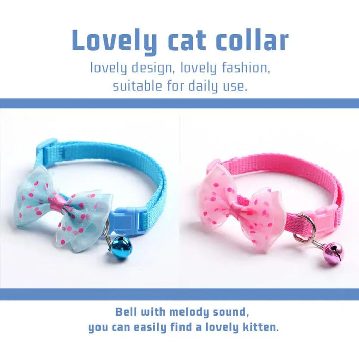 Pet Collars Pet Bow Bell Collars Cute Cat dog Collars Pet Supplies Multicolor Adjustable Pet Dressing Tool Pet Accessories