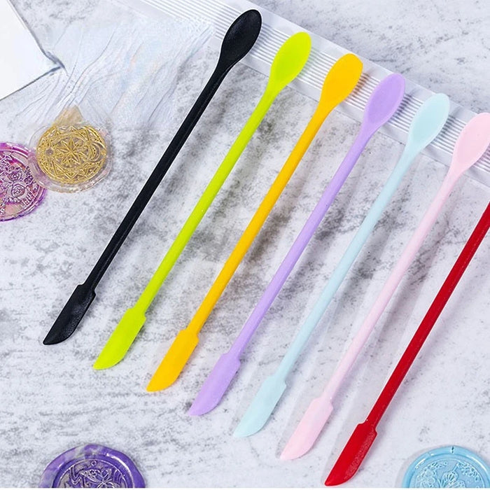 Double-Headed Scraper Creative Mini Silicone Small Tip Spatula Cosmetics Heat-Resistant Safe Spatula Foundation Makeup Tools