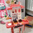 95cm Large Kids Play House Kitchen Set Spray Kitchen Girl Baby Mini Food Cooking Simulation Dining Christmas Gifts kids Toys