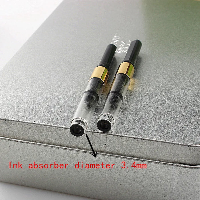 5Pcs golden caliber 3.4mm Plastic Pump Cartridges Fountain Pen Converter Stationery Office School Supplies Writing