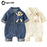 Denim Baby Romper Jumpsuit Overalls Cartoon Bear Korean Toddler Onesie Autumn Baby Boys Girls Clothes Infant Outfit Clothing