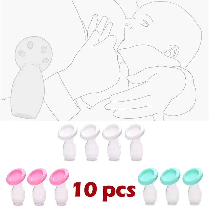 10pcs/lot Wholesale Baby Feeding Manual Breast Pump Partner Breast Collector Milk Silicone Pumps Mama Milk Savers PP BPA Free