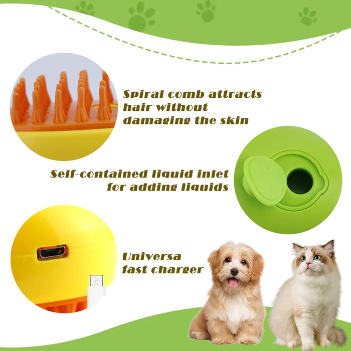 Cat Steam Brush Pet Massage Comb Cat Dog Grooming Comb Electric Spray Water Spray Cats Bath Brush Hair Brushes Grooming Supplies