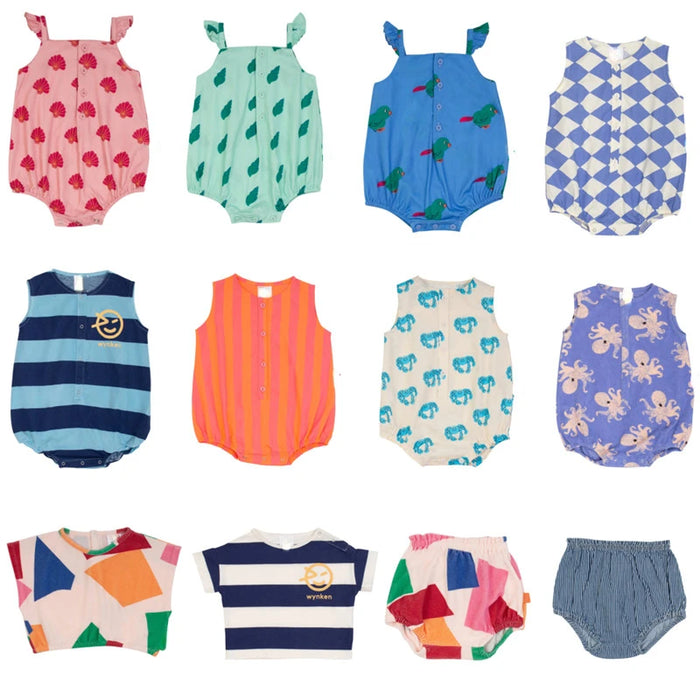 Baby 2024  New Romper Cute Cartoon Pattern One-piece for Toddler Girls and Baby Boy Summer Clothing Onesie WYN Brand