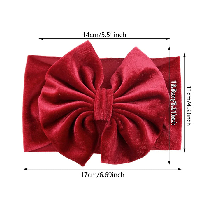 2Pcs/Lot Velvet Baby Valentine's Day Headbands Gift Photography Props Heart Shap Big Bows Hairbands Korean Kids Hair Accessories