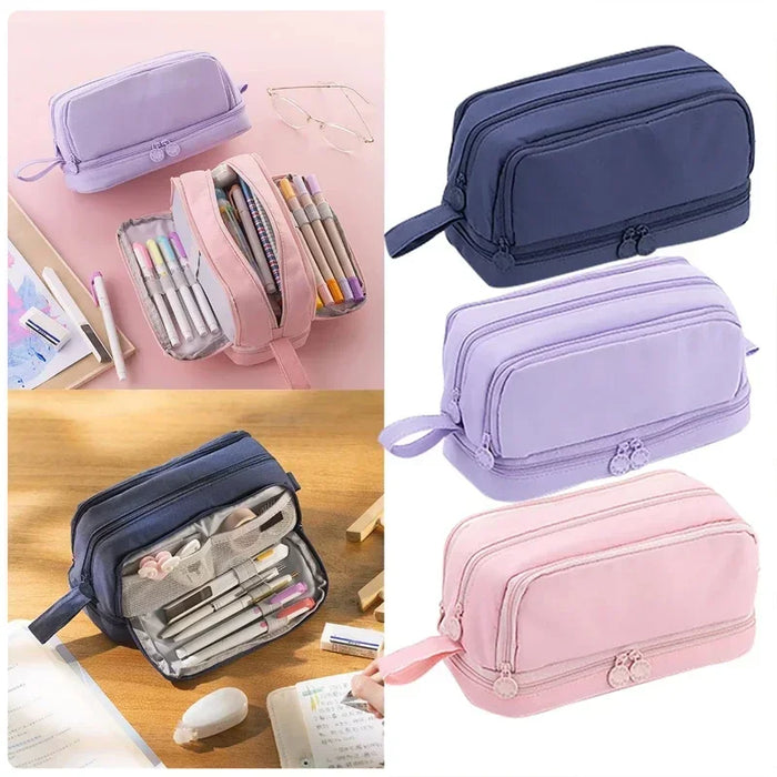 Pencil Cases Bags Large Capacity Storage Pouch Holder Box for Girls Office Student Stationery Organizer School Supplies