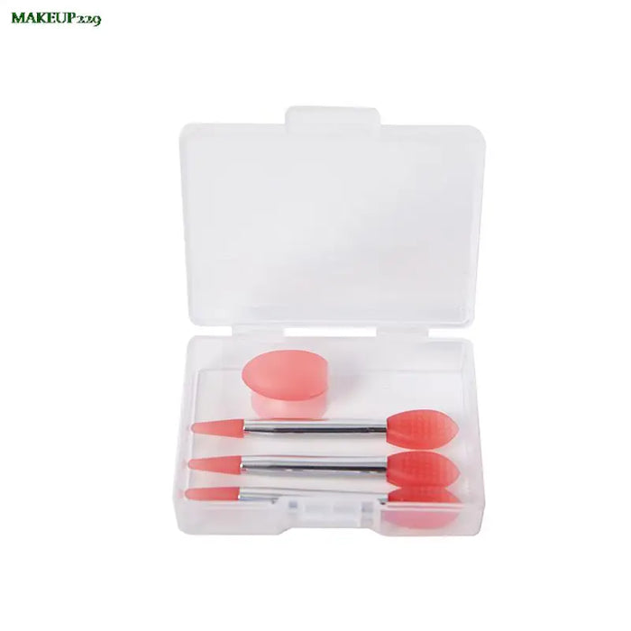 3pcs Silicone Lip Balms Lip Mask Brush With Sucker Dust Cover Lipstick Cosmetic Makeup Brushes Lipstick Brush With Storage Box