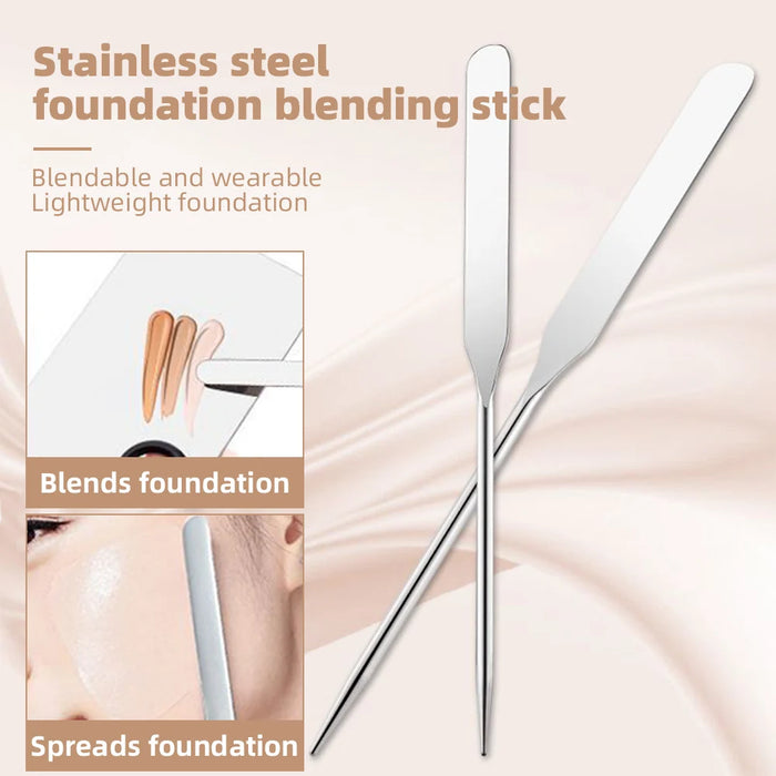 Stainless Steel Makeup Spatula Mixing Stick Foundation Eye Shadow Cream Pigments Mixing Tool Cosmetic MakeUp Toning Sticks