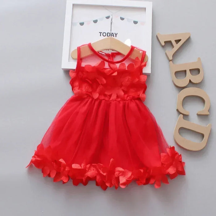 Summer Baby Girl Dresses Lovely Flower Fairy Children Clothing Birthday Princess Party Dress Lace Mesh Wedding Dress Clothes