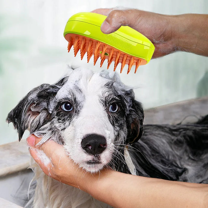 Cat & Dog Pet Electric Spray Comb USB Charging Massage Steamer Brush Silicone Depilation Brush Pet Bath Brush Grooming Supplies