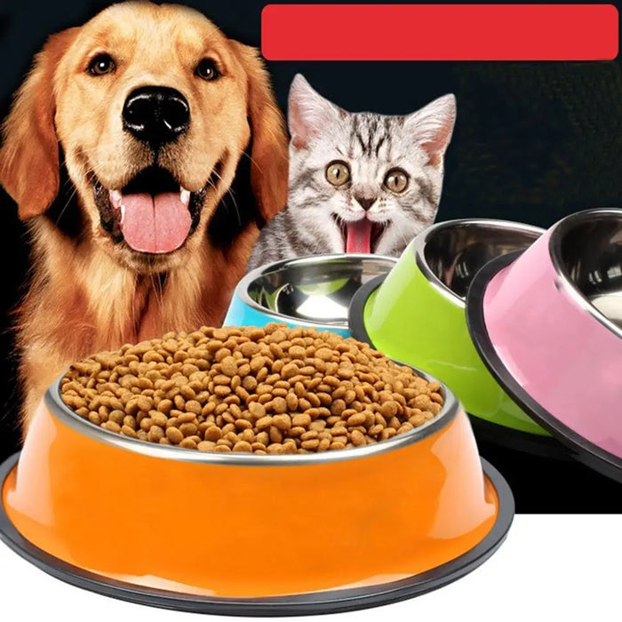 200-1600ml Stainless Steel Dogs Bowl Cats Non Slip Food Drinking Water Eating Container Dish Puppy Kitten Feeder Pet Supplies