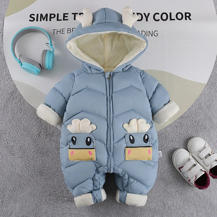 Infant Thick Velvet Onesie Clothing Winter Autumn Warm Rompers For Baby Girls Boys Jumpsuit Kids Overalls Newborn Down One Piece