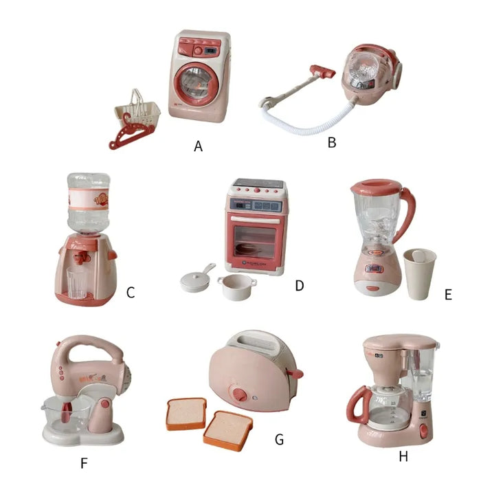 Electric Kitchen Appliance Toy for Girls with Sound & Light Simulation Coffee Maker/Toaster Kitchen Toy Motor Skill Toy