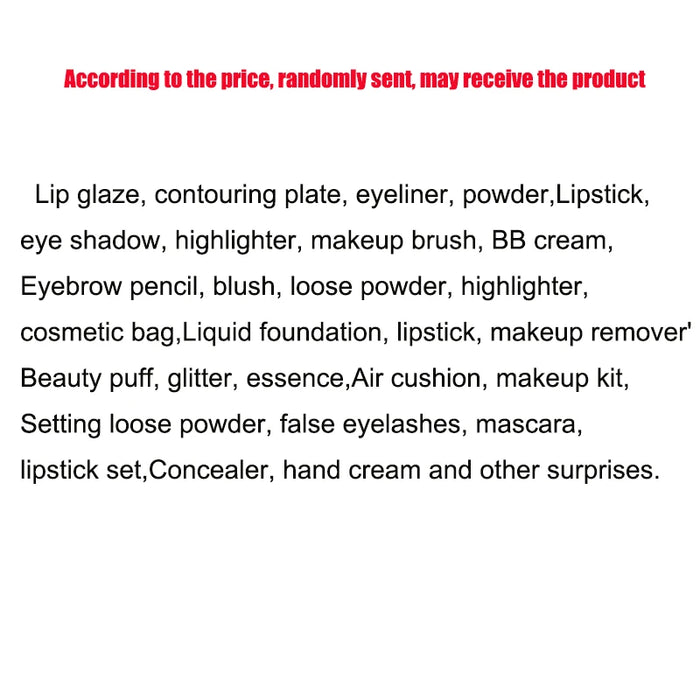 Brand MakeUp Sets Lucky Surprise Bag vegan Make up Cosmetics Kit Eyeshadow LipStick Eyebrow Eyeliner highlighter Sent Randomly