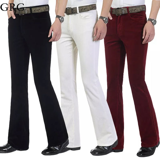 Free Shipping Autumn Spring Winter Men's Commercial Casual Corduroy Flares Trousers Male Bell-Bottom Boot Cut Pants