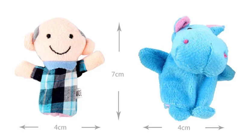 Baby Plush Toy Finger Puppets Tell Story Props 10pcs Animals or 6pcs Family Doll Kids Toys Children Gift