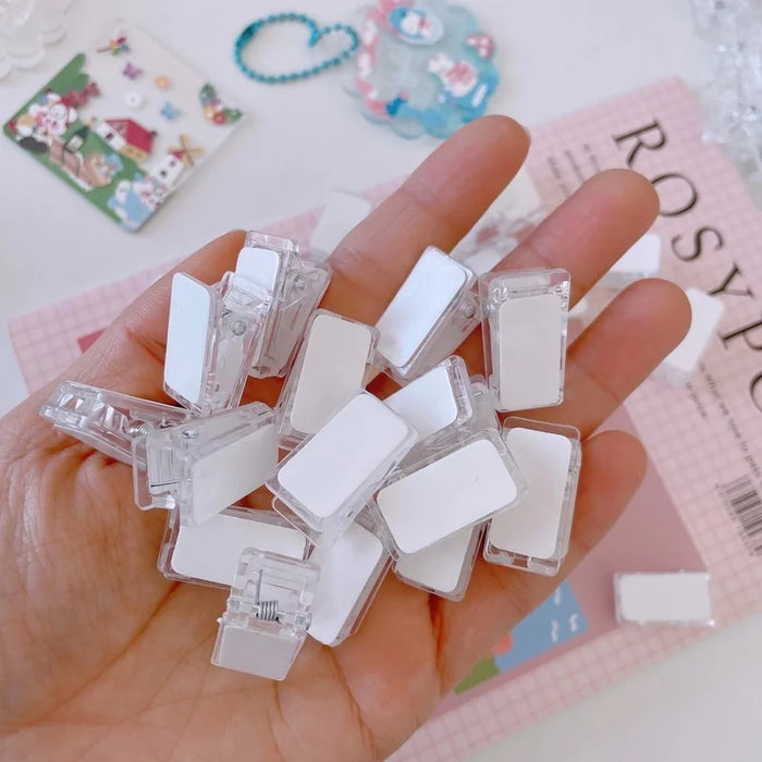 10 Pcs/Set Cute Transparent Clip Gift Stationery Fixed Clip Learning Office Decoration Paper Folder Binder School Supplies