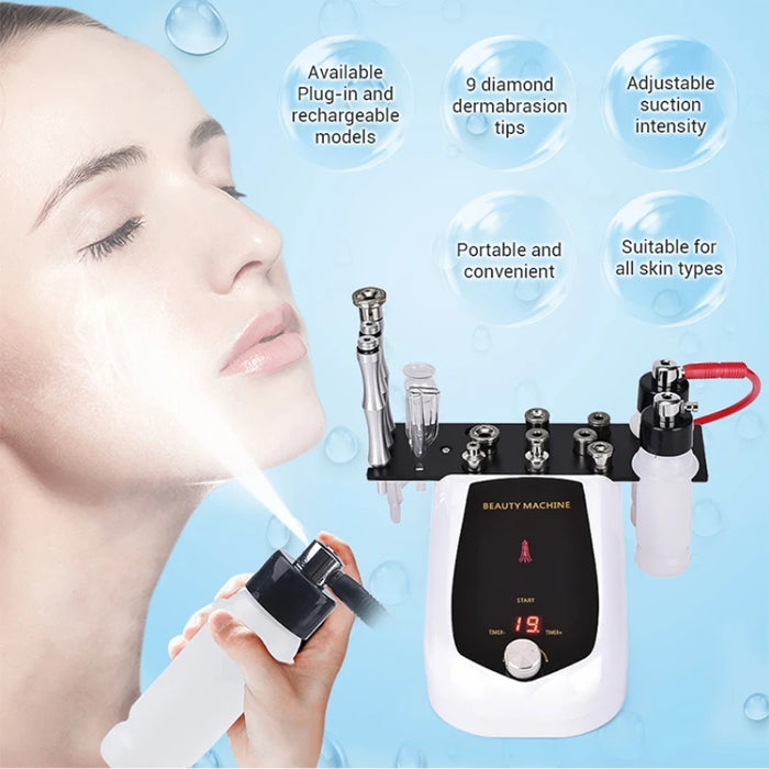 3 IN 1 Diamond Water Spray Suction Blackhead Microdermabrasion hydra Facial Beauty Machine  Exfoliation Face Peeling Skin Tools