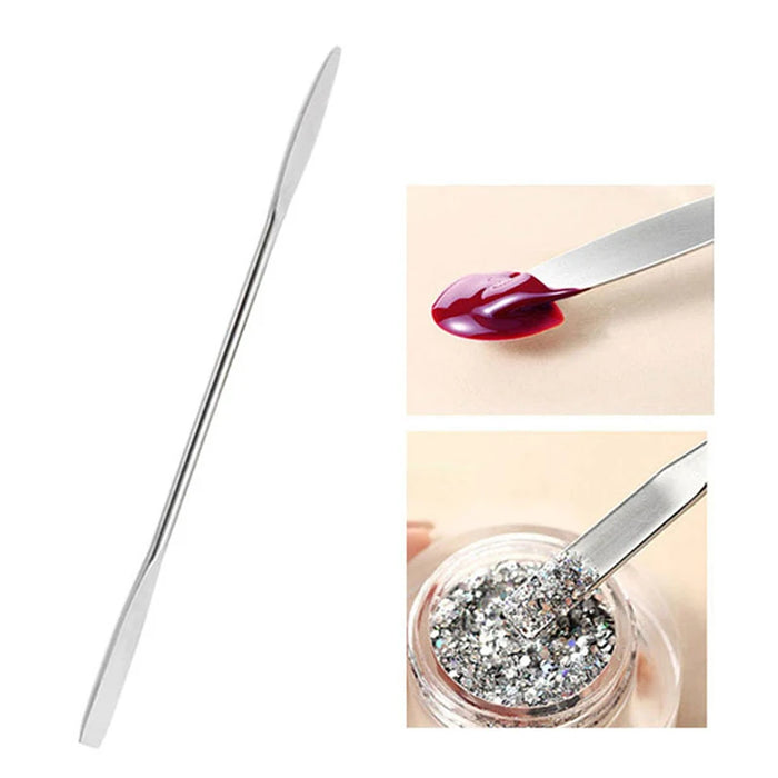 Stainless Steel Dual Heads Makeup Spatula Mixing Stick Foundation Mixing Tool Foundation Spatula Stirring Rod Cosmetic Tool