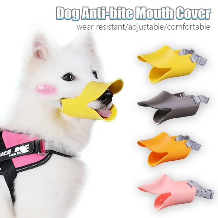 Rubber Pet Muzzle Duckbill Anti Bite Stop Barker Adjustable Muzzles for Small Large Dogs Pets Training Accessories Dog Supplies