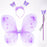 Children Photography Props Girls Fairy Princess Costume Kids Yellow Green Purple Pink Color Butterfly Wings Headband Wand Set