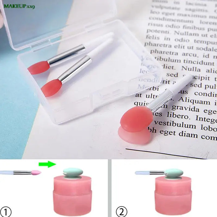 3pcs Silicone Lip Balms Lip Mask Brush With Sucker Dust Cover Lipstick Cosmetic Makeup Brushes Lipstick Brush With Storage Box