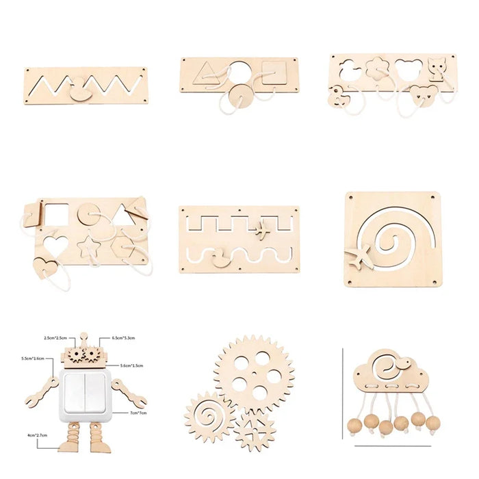 2024 DIY Montessori Busy Board  Accessories Wooden Graffiti Digit Early Ball Sequin Helicopter Educational Toy For Children Gift