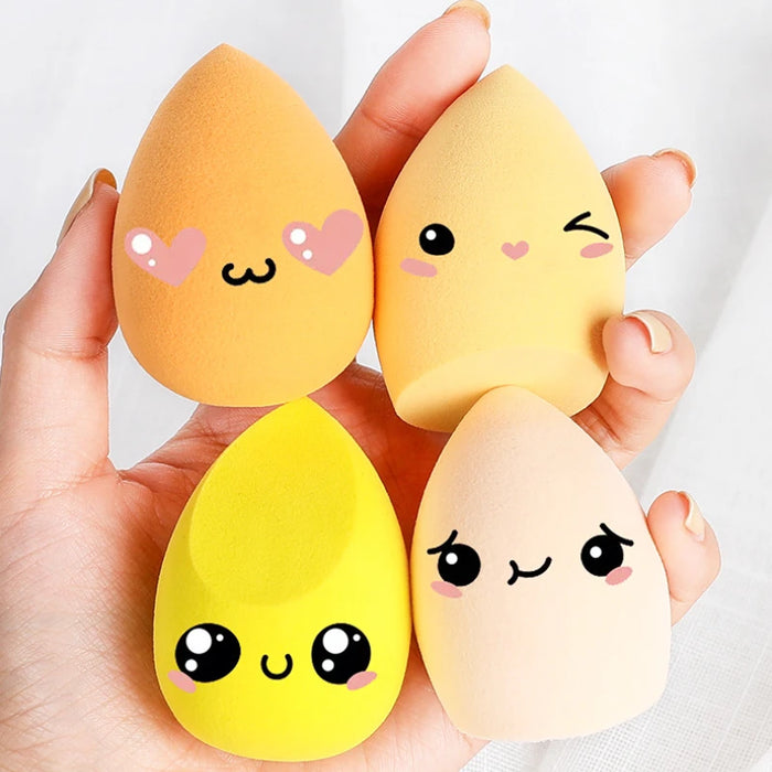 4pcs Cosmetic Puff Set Beauty Egg Blender Smooth Makeup Sponge Powder Liquid Foundation Concealer Cream Women Face Make Up Tool