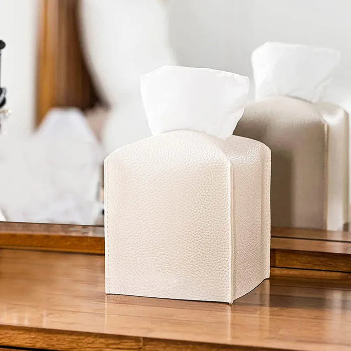 Foldable PU Leather Tissue Box