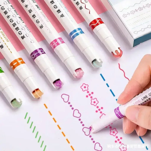 6pcs Curve Liner Marker Pens