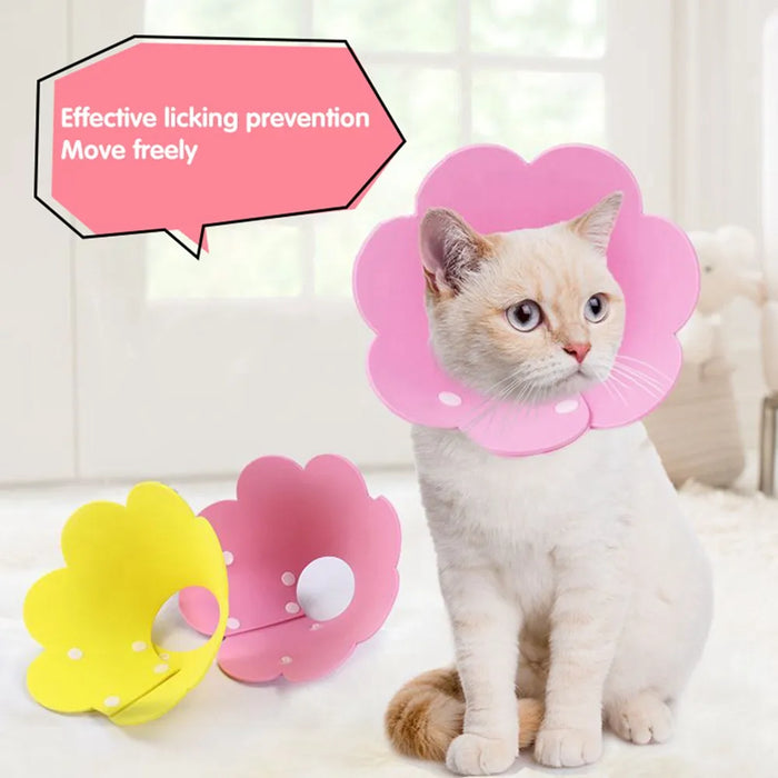 Flower Shaped Elizabethan Cat Recovery Collar Collar Wound Healing Protective Cone for Kitten Puppy Pet Supplies