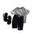 Summer Baby's Sets With Label Thin Korea Children's Clothing Stripe Short Sleeved Shorts Two-piece Set