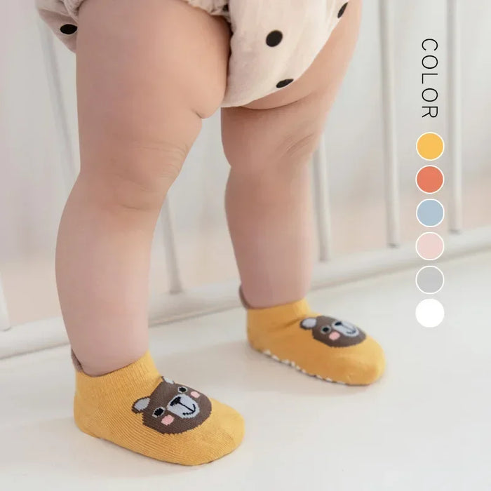 New Winter Spring Anti Slip Baby Socks Cute Cartoon Animal Letter Print Toddler Kids Floor Sock Rubber Soles Baby Boy Girl Socks