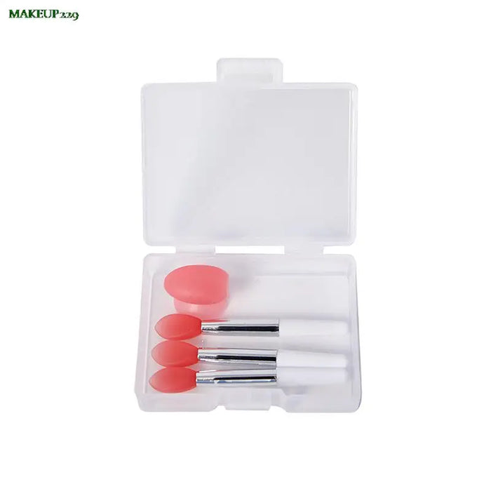 3pcs Silicone Lip Balms Lip Mask Brush With Sucker Dust Cover Lipstick Cosmetic Makeup Brushes Lipstick Brush With Storage Box