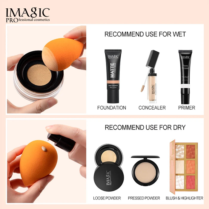 IMAGIC Sponge Makeup Puff Cosmetic Puff For Foundation Cream Concealer Beauty Cosmetic make up Professional Get bigger