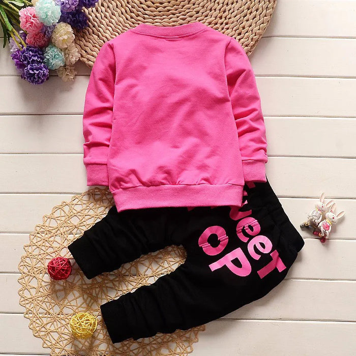 2021 Spring/Autumn Baby Set Velvet Rabbit Cartoon Print Hoodie+ Pant  Long Sleeve Velour Baby Clothing Sets