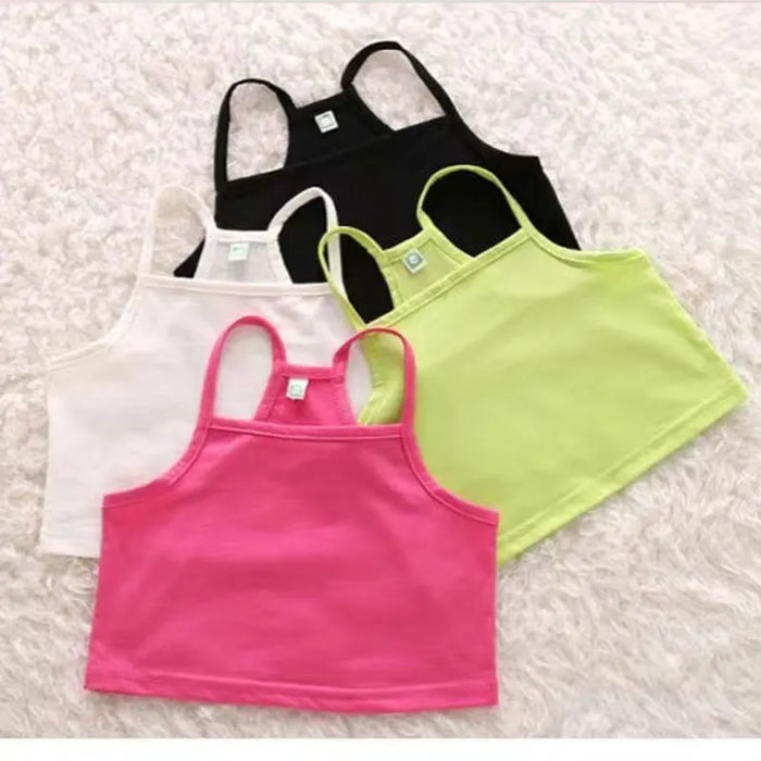 Candy Color Kids Underwear Model Cotton Tops For Girls Teenager Girls Camisole Kids Singlets Children Undershirt Baby Clothing