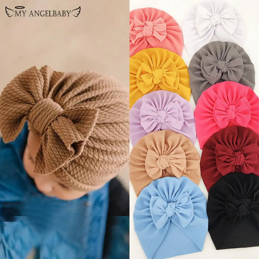 Baby Accessories For Newborn Toddler Kids Baby Girl Boy Turban Cotton Beanie Hat Winter Cap Knot Solid Soft Hospital Caps