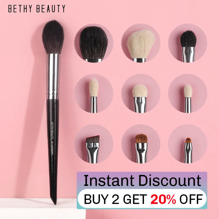 BETHY BEAUTY 1 PC Goat Hair Blender Highlighter Blush Buffer Face Shape Shader Soft Crease Makeup Brush For Face