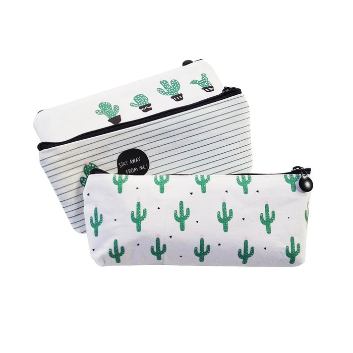 1Pcs/lot Cactus Pencil Cases Canvas lovely Stationer  Cute Pencil bag Box office and school supply