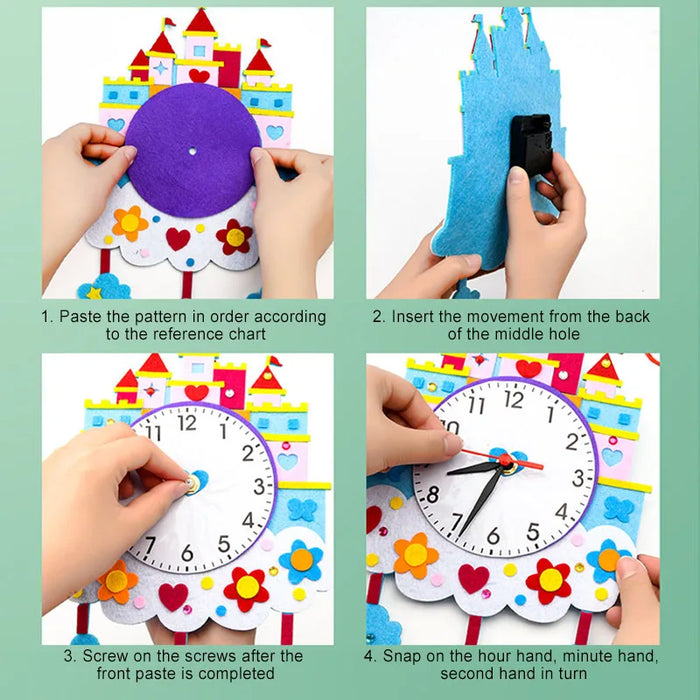 Baby DIY Clock Toys Montessori Arts Crafts Hour Minute Second Children Cognition Clocks Toys for Kids Gift Early Preschool Gifts