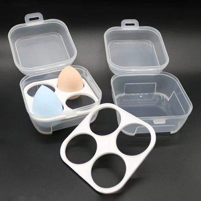 1PC Cosmetic Egg Storage Box Beauty Sponge Stand Storage Case Makeup Blender Puff Holder Empty Cosmetic  Transparent Puffs Box